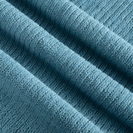 POLYTE Premium Microfiber All-Purpose Ribbed Terry Kitchen Towel, 12 Pack (Blue, Gray, Teal, 16x28 in)