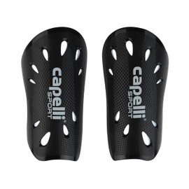 Capelli Sport Soccer Shin Guards, Lightweight Protector Pads for Youth and Adult Players, Large, Black/White