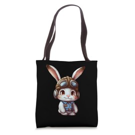Pilot Bunny Rabit Aviation Plane Lover Gift Men Women Kids Tote Bag