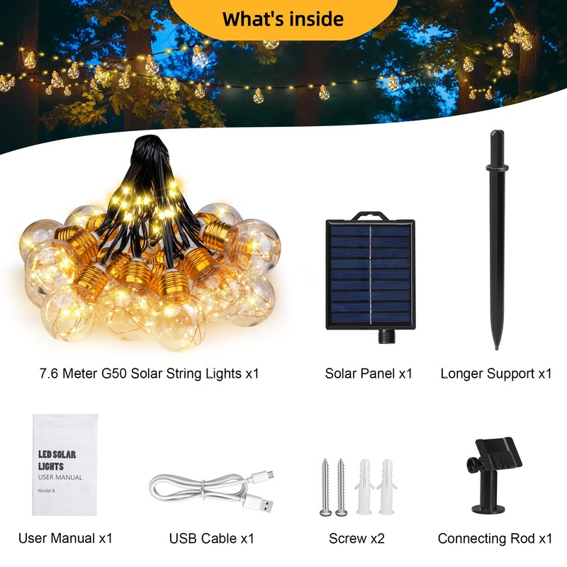 MERRIMAX M Solar String Lights Outddor, 257LEDs 25Ft Solar Powered