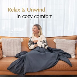 Aricove Weighted Blanket Cover 60”x80”, Queen Size, Duvet Cover for Weighted Blanket, Silky Soft Bamboo Viscose, Machine Washable, Charcoal Grey