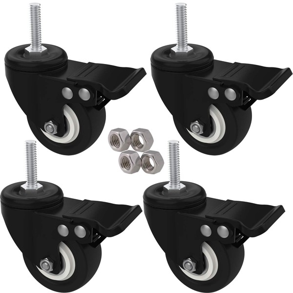 MySit 2" Casters with Brake Lock (Threaded Stem Bolt M10x25),