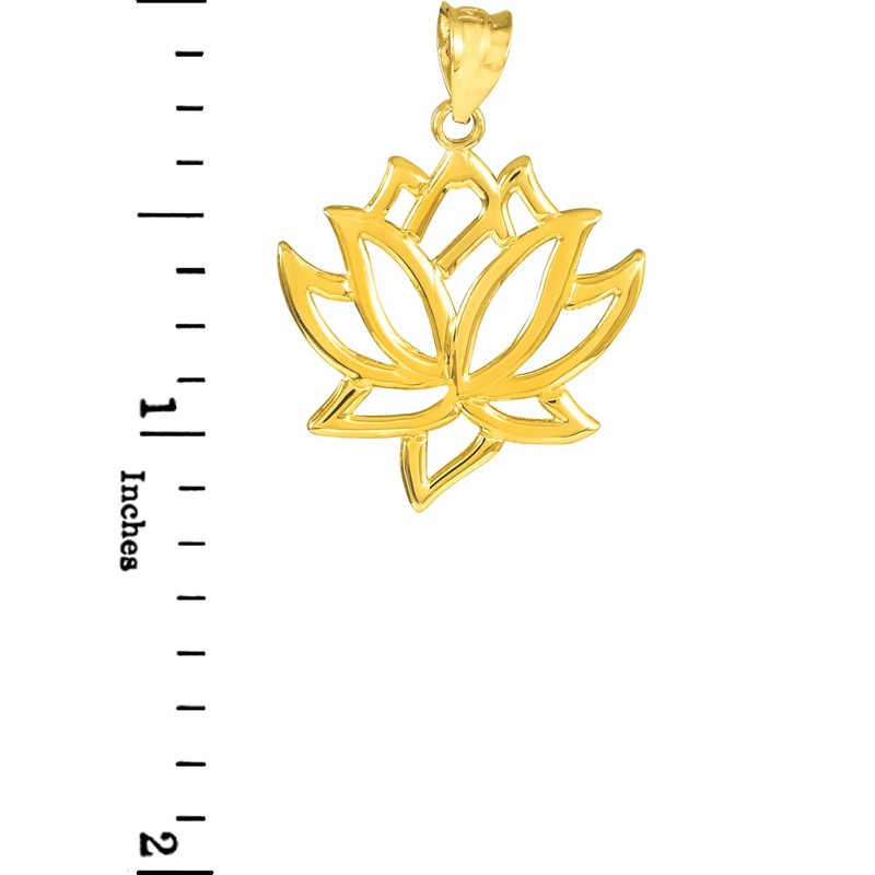 10k Yellow Gold Lotus Flower Pendant