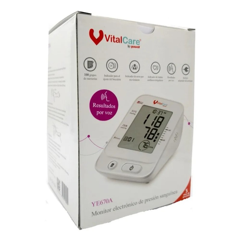 Monitor de presión arterial digital de brazo automático Yuwell YE-670A