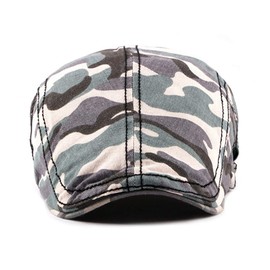 Idopy Men's Army Military Driving Ivy Hat Camouflage Newsboy Flat Cap Cabbie Blue