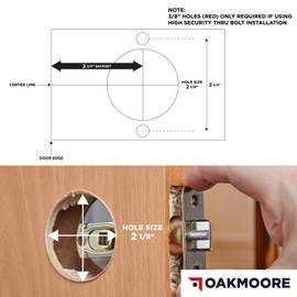 OAKMOORE Heavy Duty Commercial Door Handle | Storeroom Lock Function | Grade 2 Commercial Door Locks, Keyed for Schools & Businesses | Storeroom Door Knob | Nickel Finish Lockset | C UL & ADA | ANSI A156.2