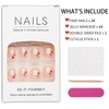 Valentine's Day Press on Nails Short Oval, 24PCS Red Heart