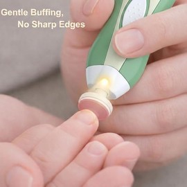 Fansidi Baby Nail Trimmer Electric, Easy & Safe Nail File for Newborn to Toddler, Whisper-Quiet Nighttime Use, Precise 4-Stage Grinding Heads, LED Lig