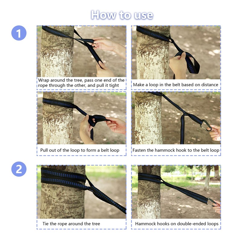 Tree Straps Camping Hammocks Straps Hammock Attachment Length Adjustable, Pack