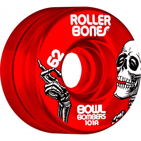 RollerBones Bowl Bombers 57mm 101A Red Quad Wheels 8 Pk