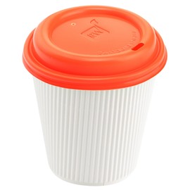 Restaurantware LIDS ONLY: Restpresso 3.6 Inch Coffee Cup Lids 25 Disposable Coffee Lids - Fits 8 12 16 and 20 Ounce Cups Leakproof Tangerine Orange Plastic Hot Cup Lids Elevated Drink Spout