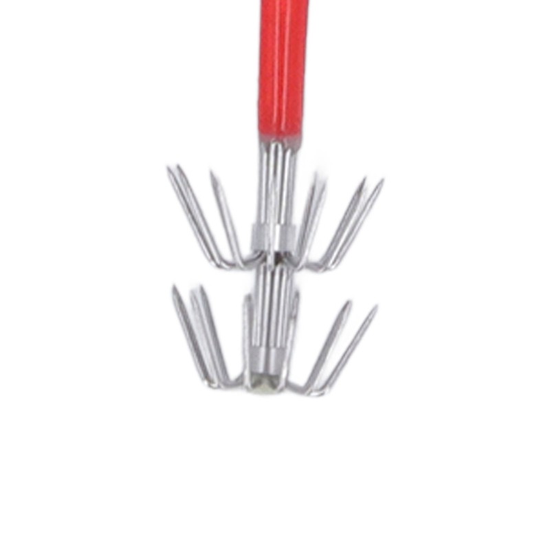 10PCS Double Layer Squid Hooks Long Handle Stainless Steel Bait