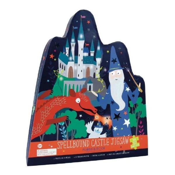 Floss & Rock 42P6328 Spellbound Castle Shaped Jigsaw with Shaped Box, 40-Piece Set