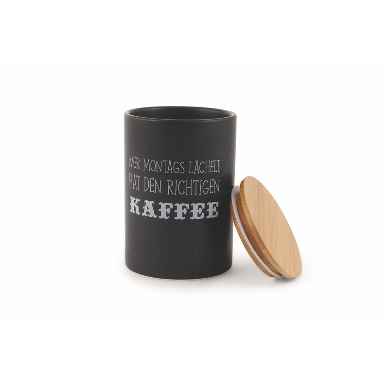 Villa d'Este Home Tivoli Coffee Jar, Dolomite, Black, One Size