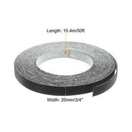 uxcell Edge Banding, 3/4 Inch x 50ft Pre-Glued Embossed Veneer Edging Iron-on Flexible Edge Banding for Cabinet Repair Furniture Restoration, Black