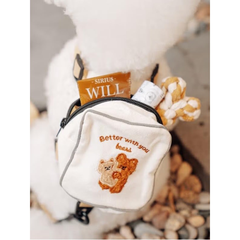 Dog Backpack Harness Leash Set M