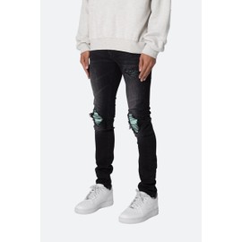 mnml Men's X559 Skinny Moto Denim - Black/Green, 31