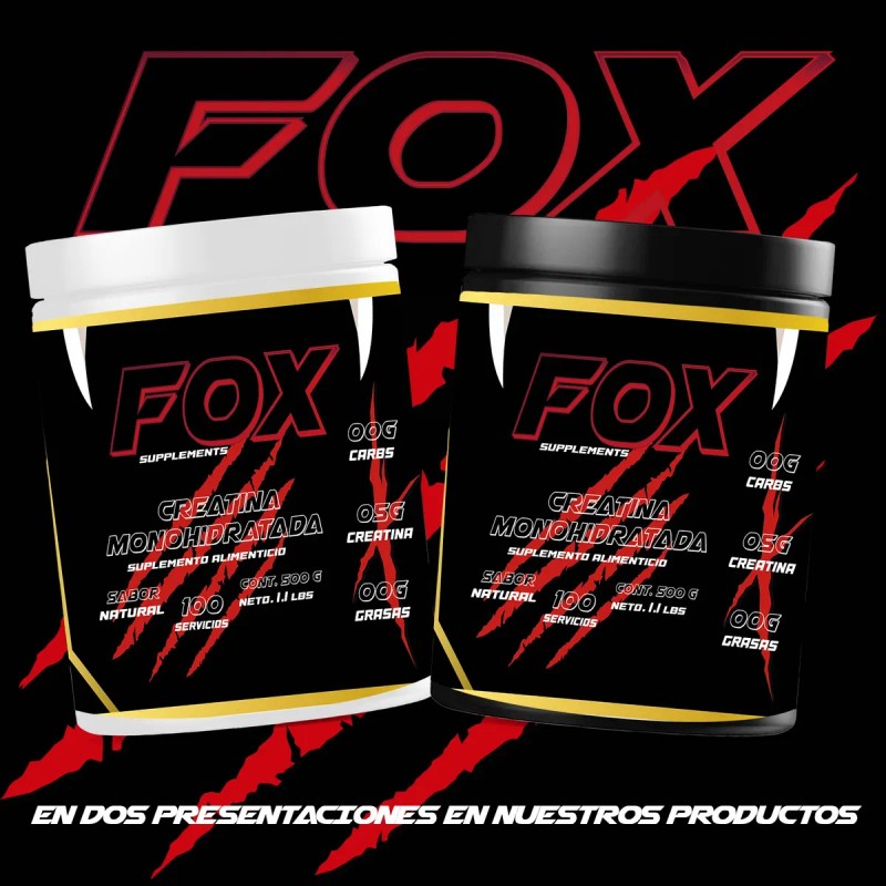 Creatina Monohidratada 500gm En Polvo Fox Suplements Sabores Natural