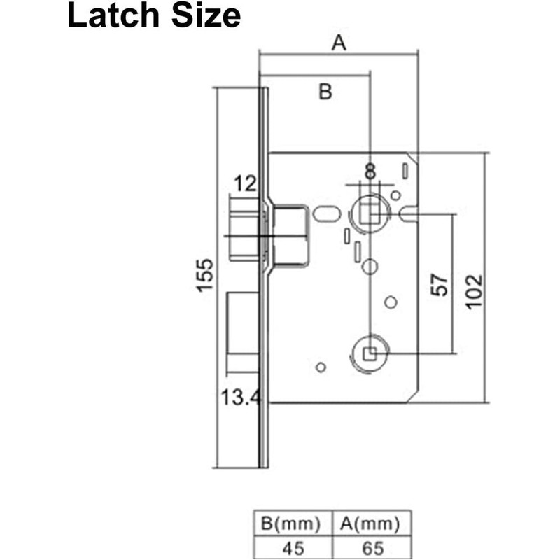 Probrico Bedroom Mortice Sashlock 65mm, Internal Door Latch for Bathroom,