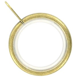 Merriway BH03199 (8 Pcs) Silent Running Metal Curtain Drapery Pole Rod Rings with Fixed Eye, Inner Diameter 23mm (7/8 inch) Outer Diameter 32mm (1.1/4 inch) Antique Brassed - Pack of 8 Pieces