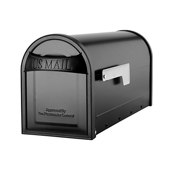 Architectural Mailboxes 8760B-10 Carlisle Postmount Mailbox, Large, Black