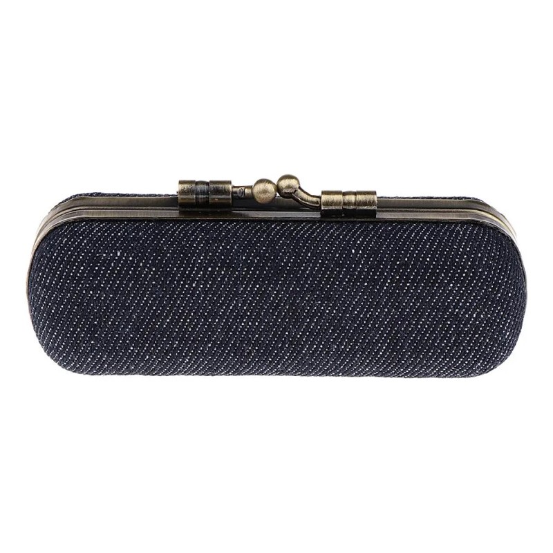 Estuche Para Lápiz Labial Con Espejo Para Damas Azul Negro