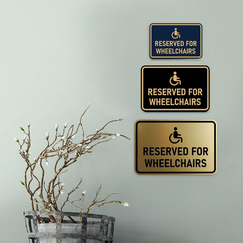 Signs ByLITA Classic Framed Reserved for Wheelchairs Sign (Blue) -