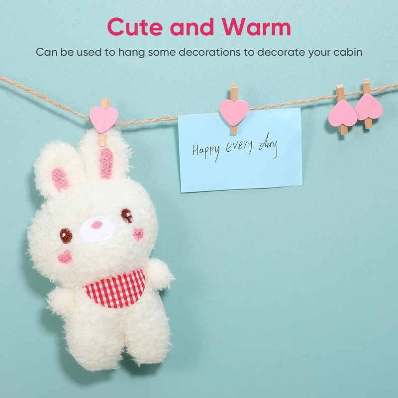 Kisangel 50pcs Mini Heart Clothespins Pink Wooden Clips DIY Photo