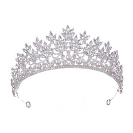 Wedding Tiara for Bride, Tiaras and Crowns for Women and Girls - Pageant Tiara Headband, Rhinestone Bridal Crown for Brides (white)