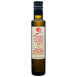 Texas Hill Country Olive Co Sicilian Infused Olive Oil - Cold Pressed Gourmet EVOO Olive Oil - Great for Dressing Dipping Marinade - No Artificial Flavors or Added Sugar - Made in Texas (8.5 Fl Oz)
