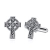 Cross Cufflinks Sterling Silver Celtic Knot Cuff Links for Men
