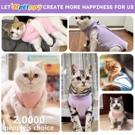 Hpetppy Cat Recovery Suit for Abdominal Wounds or Skin Diseases,Kitten Onesie for Cats After Surgery Wear Surgical Spay Suit for Female Cats Kitten Cone of Shame Alternative-Purple(S)