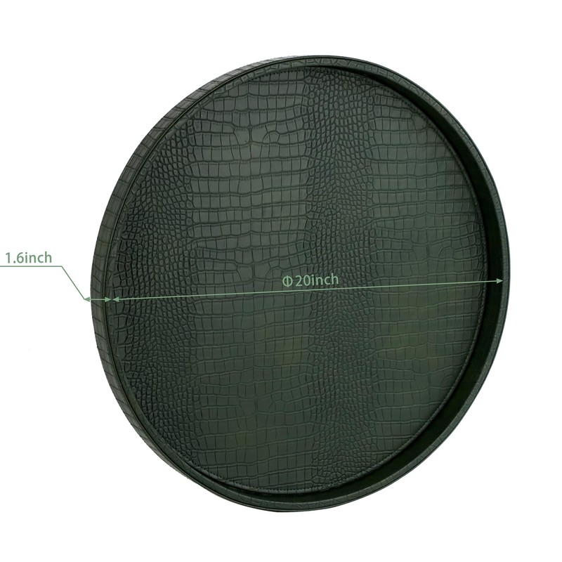 HofferRuffer Extra Large Round Serving Tray 20'', Elegant Oversized Faux