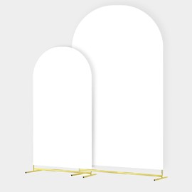 2-Piece Arch Cover for Wedding, Arch Spandex Fitted Covers 6FT 7.2FT Round Top Chiara Wedding Backdrop Covers Compatible for Birthday, Indoor Outdoor Party (White)