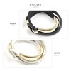 Cream Dot Bracelet, Genuine Cowhide Leather, Metal Hook, Women's, Black,