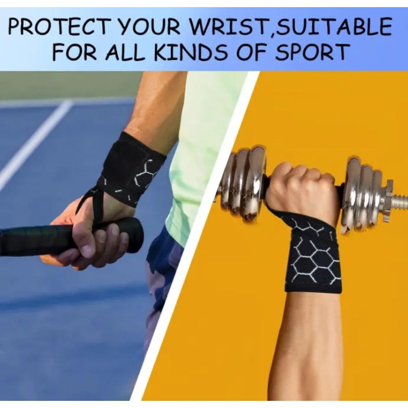 LUVILS Sports Honeycomb Wrist Support Breathable Elastic Band Black Right