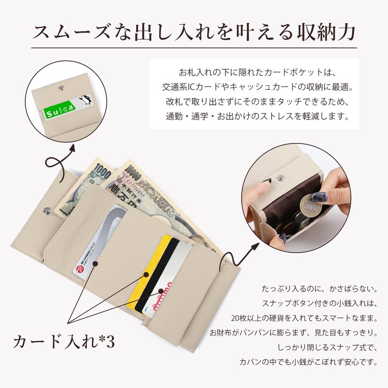 imeetu Mini Wallet, Trifold Wallet, Small, Travel Wallet, Women's, Men's,