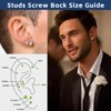 Moissanite Stud Earrings Women Men：Silver Hypoallergenic Screw Back Earrings Brilliant