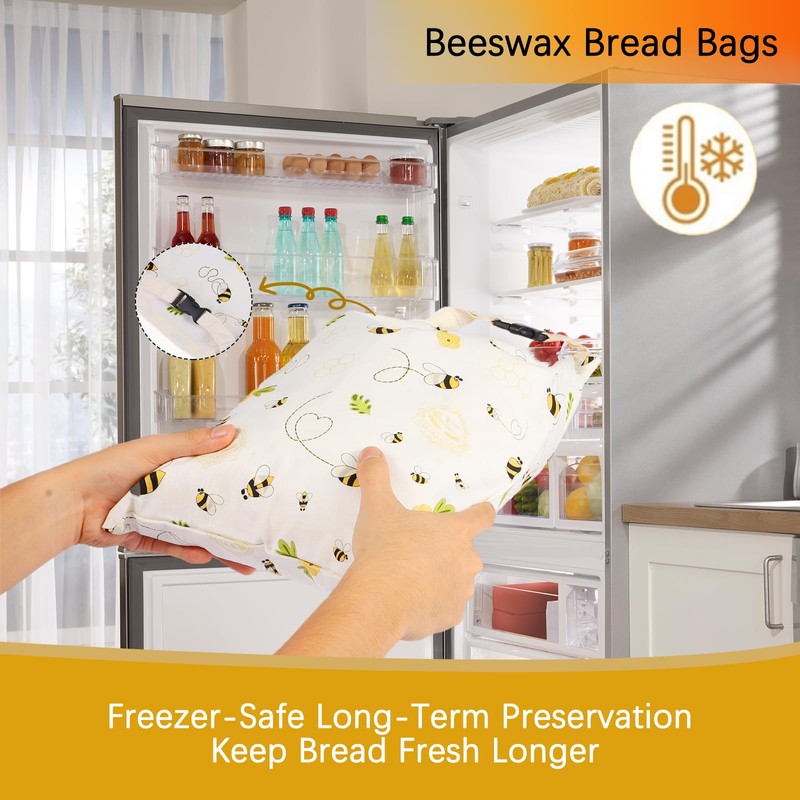 Removable Beeswax Bread Bags for Sourdough & Homemade Bread -