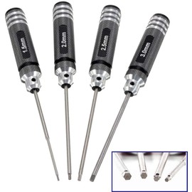 OFKPO 4-Piece Screwdriver Set, Hexagonal Screwdriver Tool Kit (1.5 mm/2 mm/2.5 mm/3.0 mm)
