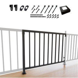 CR Fence & Rail Vertical Guard Rail Kit, 4'Wx3'H Deck Railing Balusters Set w/Middle Post, Brackets Included, Sturdy Deck Railing Kit for Porch, Patio & Balcony, Requires 2 End Posts