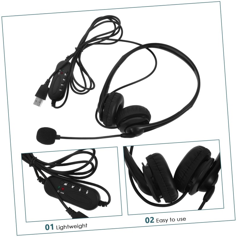 SHINEOFI Wired Noise Cancelling Headset with Microphone for Office Online