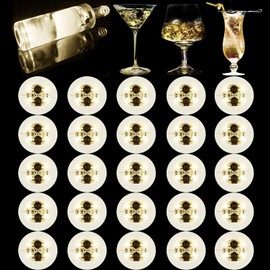 LED Coaster, 25 Pcs Light Up Coasters for Drinks, RGB LED Liquor Bottle Lights Stickers Coasters, Flash Light Up Bar Coaster for Club, Bar, Party, Wedding Decor