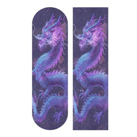 SDMKA Purple Chinese Dragon Skateboard Grip Tape 9" x 33" Bubble Free Waterproof Skateboard Grip Tape Sheet Non Slip Griptape for Skateboard Longboard