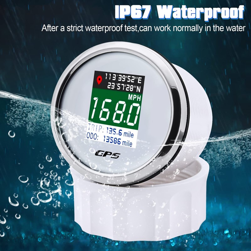 ARTILAURA GPS Speedometer 2-1/16" 52mm Digital Boat GPS Speedometer Gauge