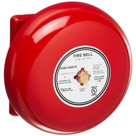 Edwards-Signaling Fire Bell, Red, 6 In.