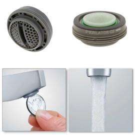 Neoperl Slim Coin Slot Faucet Aerator Perlator Hidden Aerated Stream flow Rates for Kitchen Bathroom (Green 1.5 gpm, Regular Male)