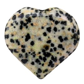 Amazing Gemstone Dalmatian Jasper Stone Heart - Pack of 2 Crystal Heart Stones Rocks - Corazones De Piedra Crystals and Healing Stones Heart Shaped Crystal - Stocking Stuffers Gifts