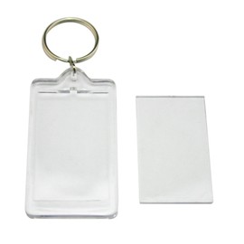 10PCS Clear Blank Photo Image Picture Frame Framework Keychain Key Buckle Ring(Rectangle)
