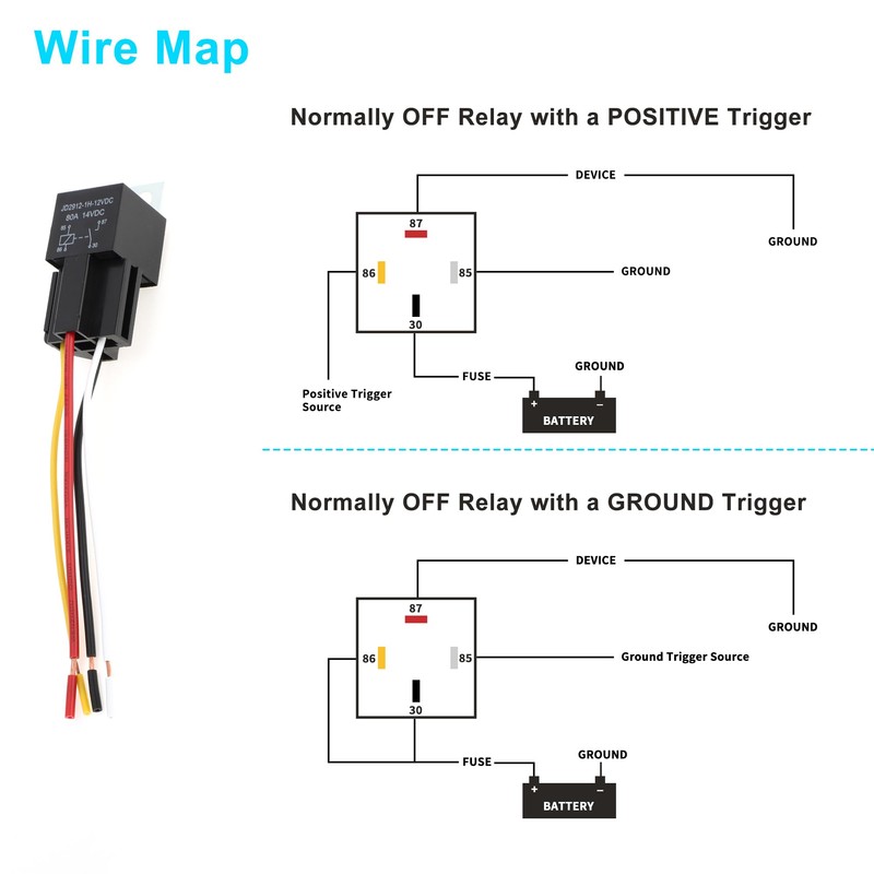 RATCHROLL 4 Pins 12V 80A 2 Pcs Auto Relay with